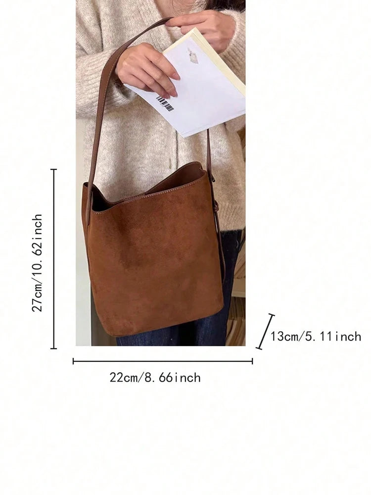 2026 New Autumn/Winter Retro Suedette Crossbody Bag Large Capacity Shoulder Bag Fashion Daily Commuter Women's Bag