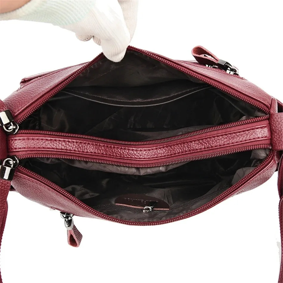 High Quality Soft Leather Luxury Purses and Handbags Women's Bag Designer Multi-pocket Crossbody Shoulder Bag for Women 2024 Sac