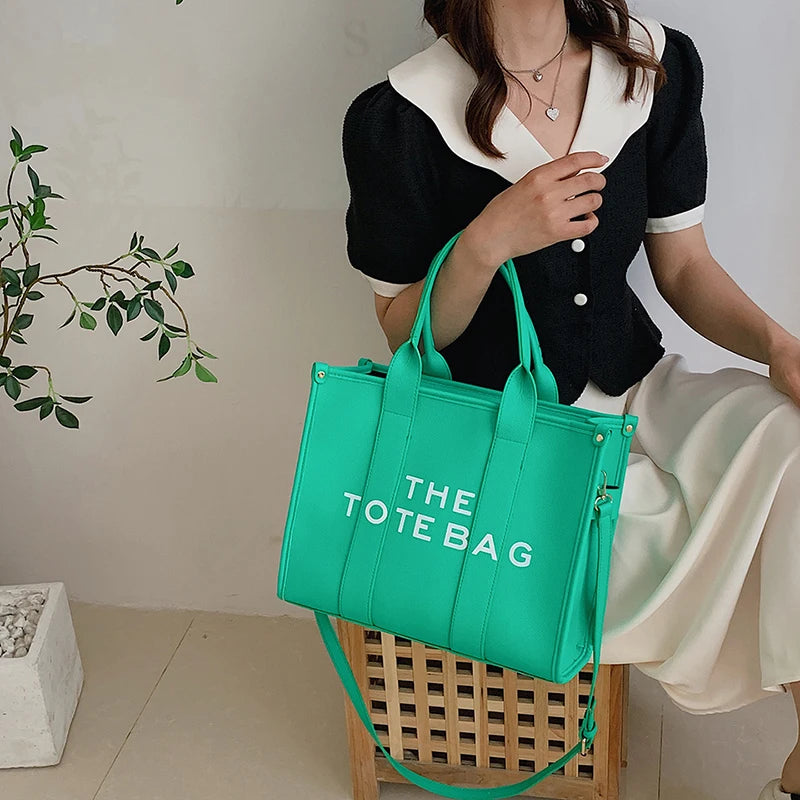 The tote bag For Women Crossbody Female Handbag New Solid Words Lette Leisure Large Bag,Luxury Fashion bag,designer bag for PU
