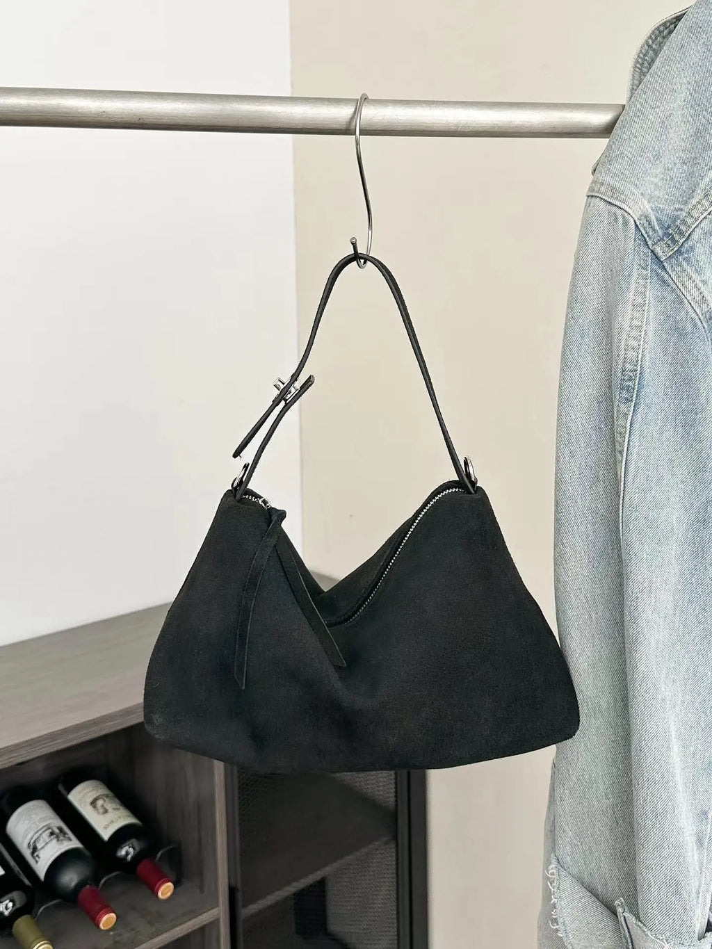 Genuine Grade Autumn Winter Big Boston Luxury Designer Tote Soft Matte Suede Leather Women Handbag Female Shoulder Crossbody Bag