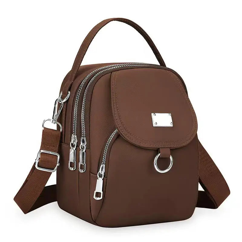 Fashion Simple Oxford Women's Crossbody Bag with Multiple Zipper Pockets Casual Mini Shoulder Bag with Chic Design for Daily Use