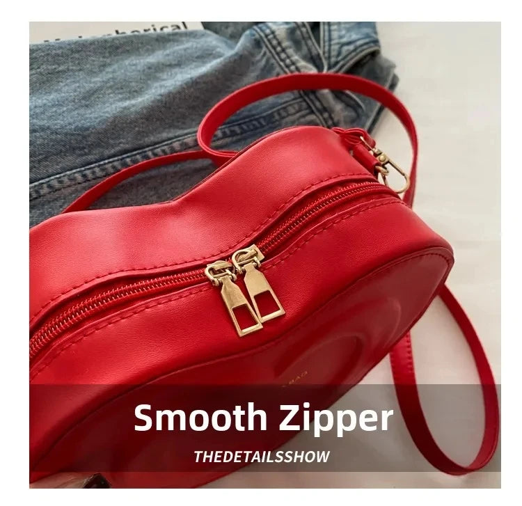 Fashion Heart Shape Crossbody Bags for Women Niche Design Solid Color Ladies Shoulder Bag Lightweight Female Love Handbags