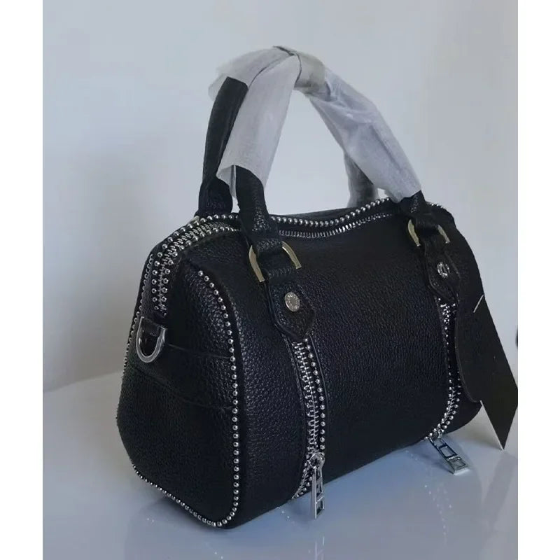 2026 New High-Quality Fashion Women's Shoulder Bag Black PU Leather Vintage Crossbody Bag Luxury Design Casual Handbag