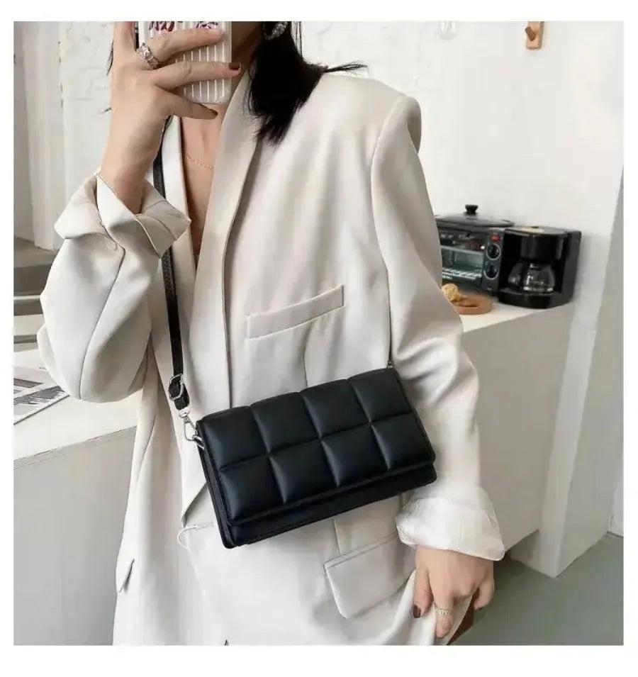 Luxury Shoulder Bag for Women Trendy PU Leather Handbag Summer Square Shoulder Bag Messenger Bag