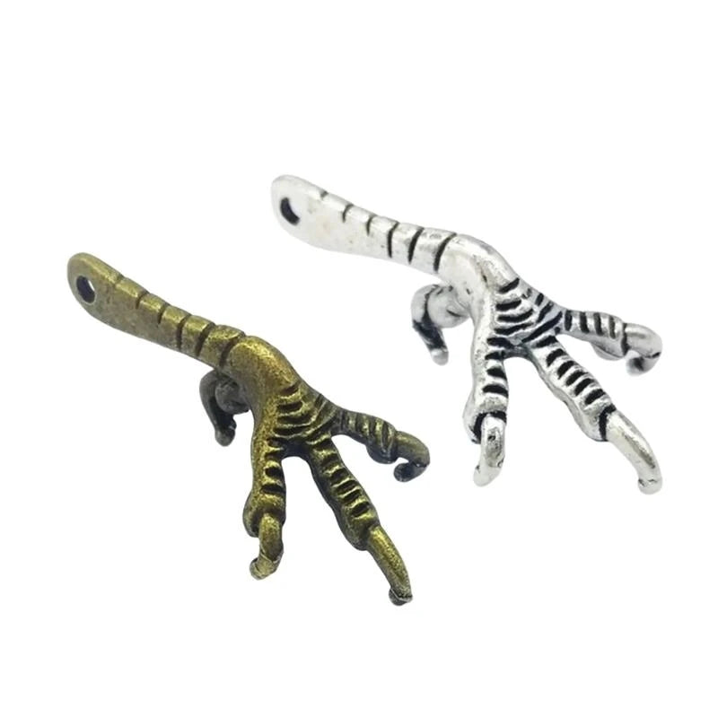 10PCS Antique Bird Claw Pendant Bird Claw Necklace Pendant Alloy Texture