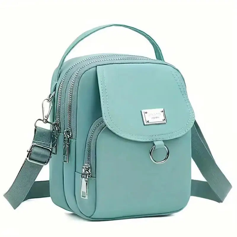 Fashion Simple Oxford Women's Crossbody Bag with Multiple Zipper Pockets Casual Mini Shoulder Bag with Chic Design for Daily Use