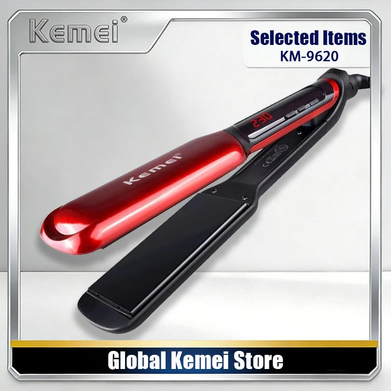 KM-9620 Professional Hair Straightener Iron Multi-Style Salon Quality Styling Tool for Perfect Hairstyling Hair Care Stack Iron