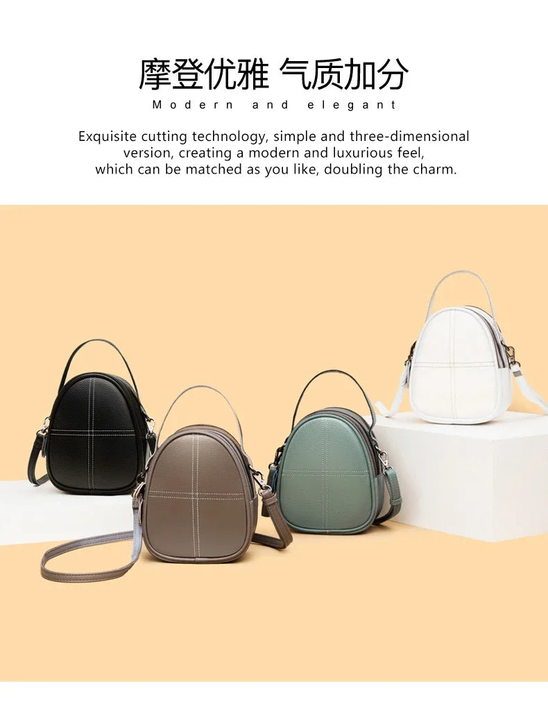 Fashionable High-end Texture Crossbody Bag Hot Sale Genuine Leather Women's Shoulder Bag Mini Mobile Phone Coin Purse Handbag