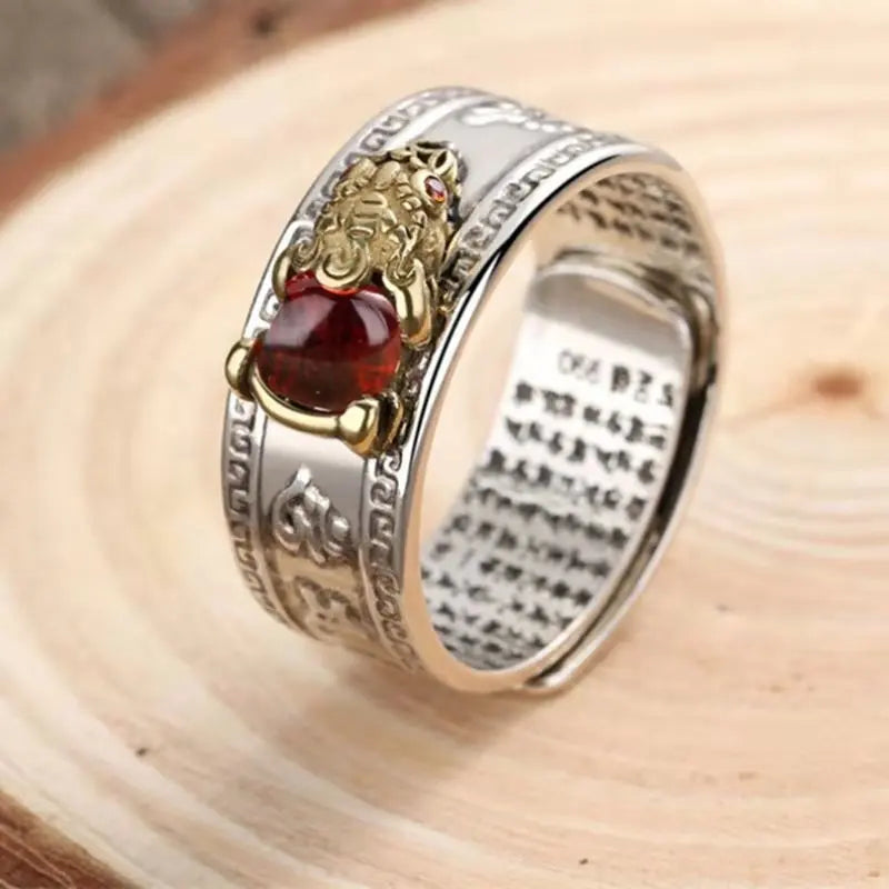 Luck Wealth PIXIU Couple Ring For Woman Men Lovers Women Lady Luxury Open Adjustable Rings Buddhist Jewelry Valentine's Day Gift