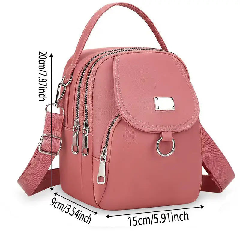 Fashion Simple Oxford Women's Crossbody Bag with Multiple Zipper Pockets Casual Mini Shoulder Bag with Chic Design for Daily Use